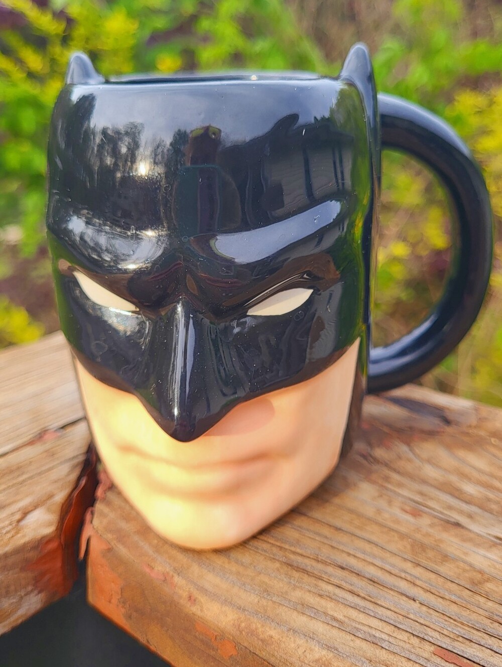 DC Comics Batman Face Mold 20 oz Blue Ceramic Coffee Mug Original Collector